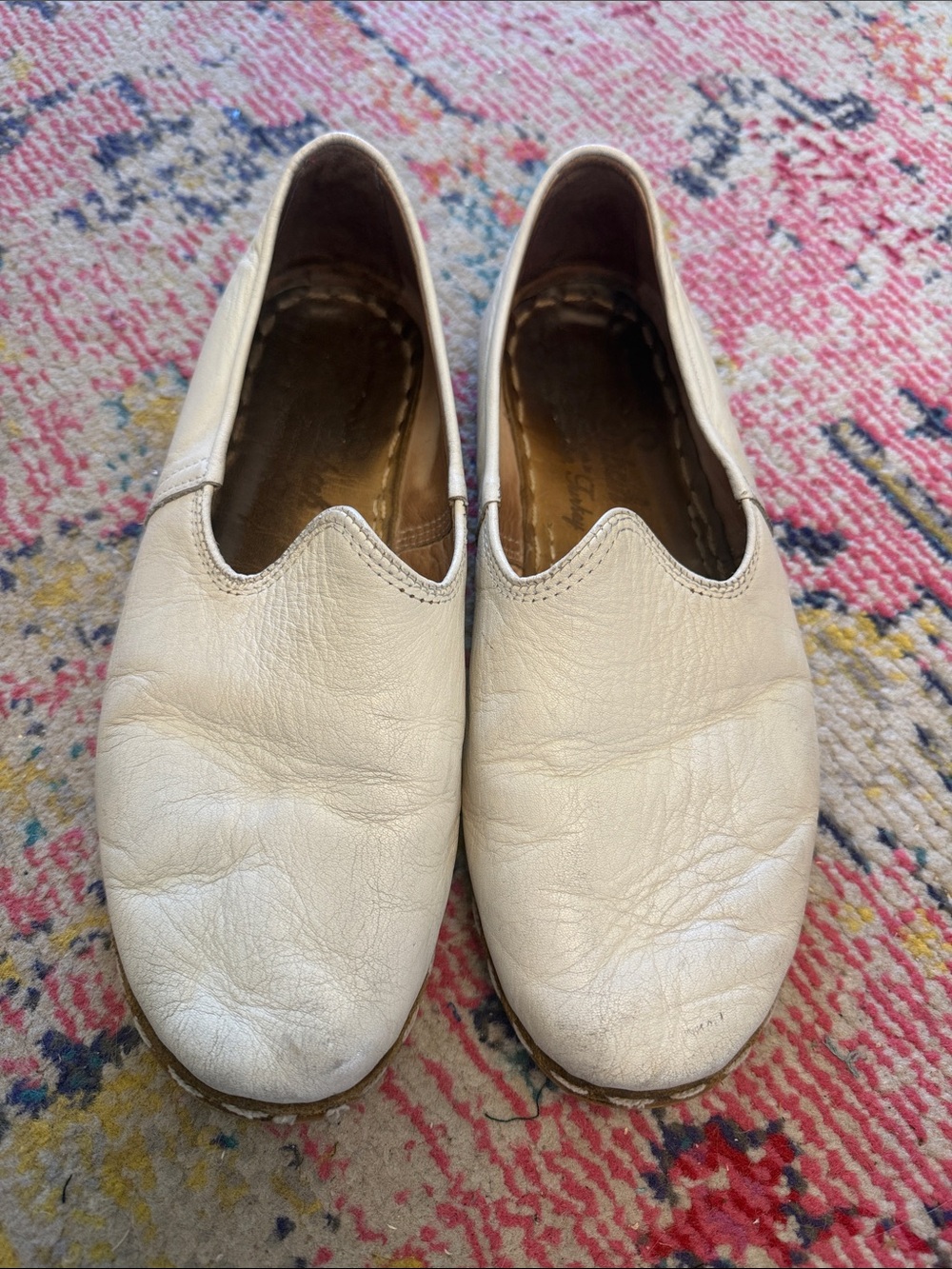 Men's Sabah Leather Slip-On Loafers in Cream